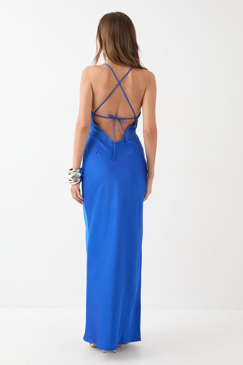 Premium Bust Panel Maxi Bridesmaid Dress, Alternate, color, Cobalt