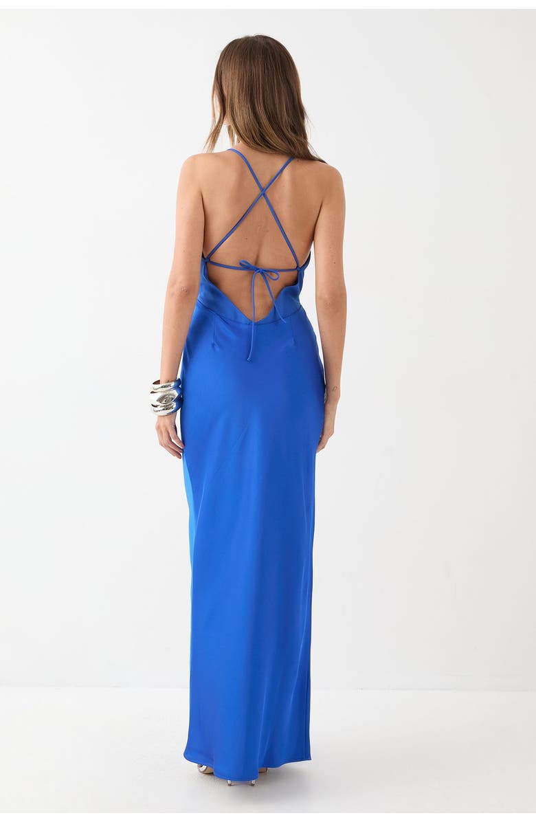 MissPap Premium Bust Panel Maxi Bridesmaid Dress, Alternate, color, Cobalt