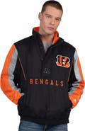 STARTER Men's Starter  Black Cincinnati Bengals Thursday Night Gridiron Half-Zip Jacket