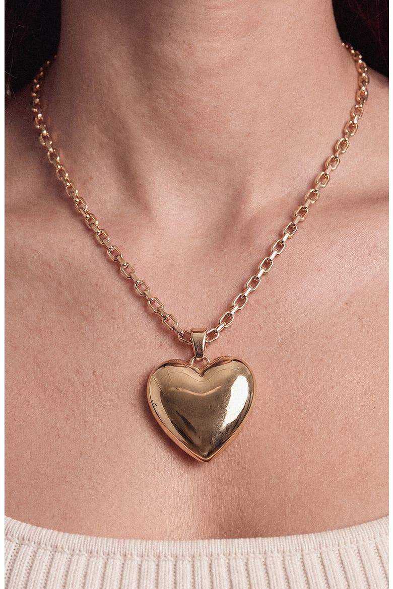 Heart Pendant Necklace, Alternate, color, GOLD