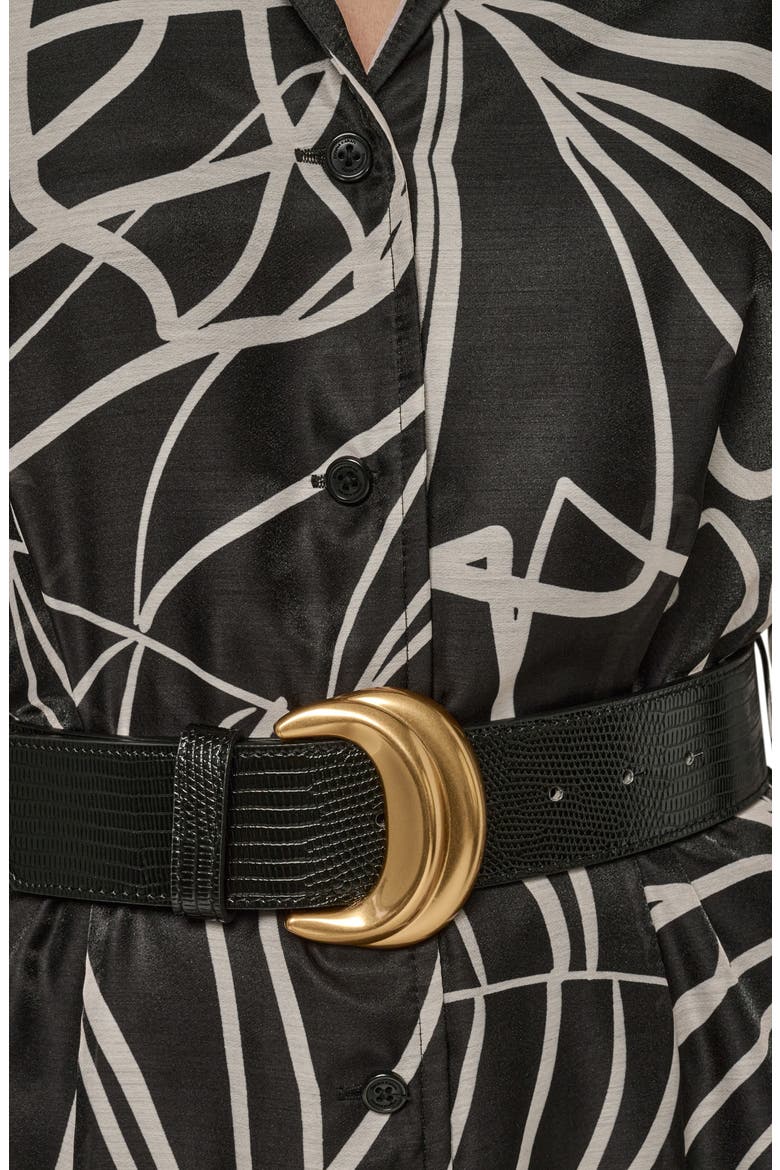 Belted Midi Shirtdress, Alternate, color, BLK/ LT CAN