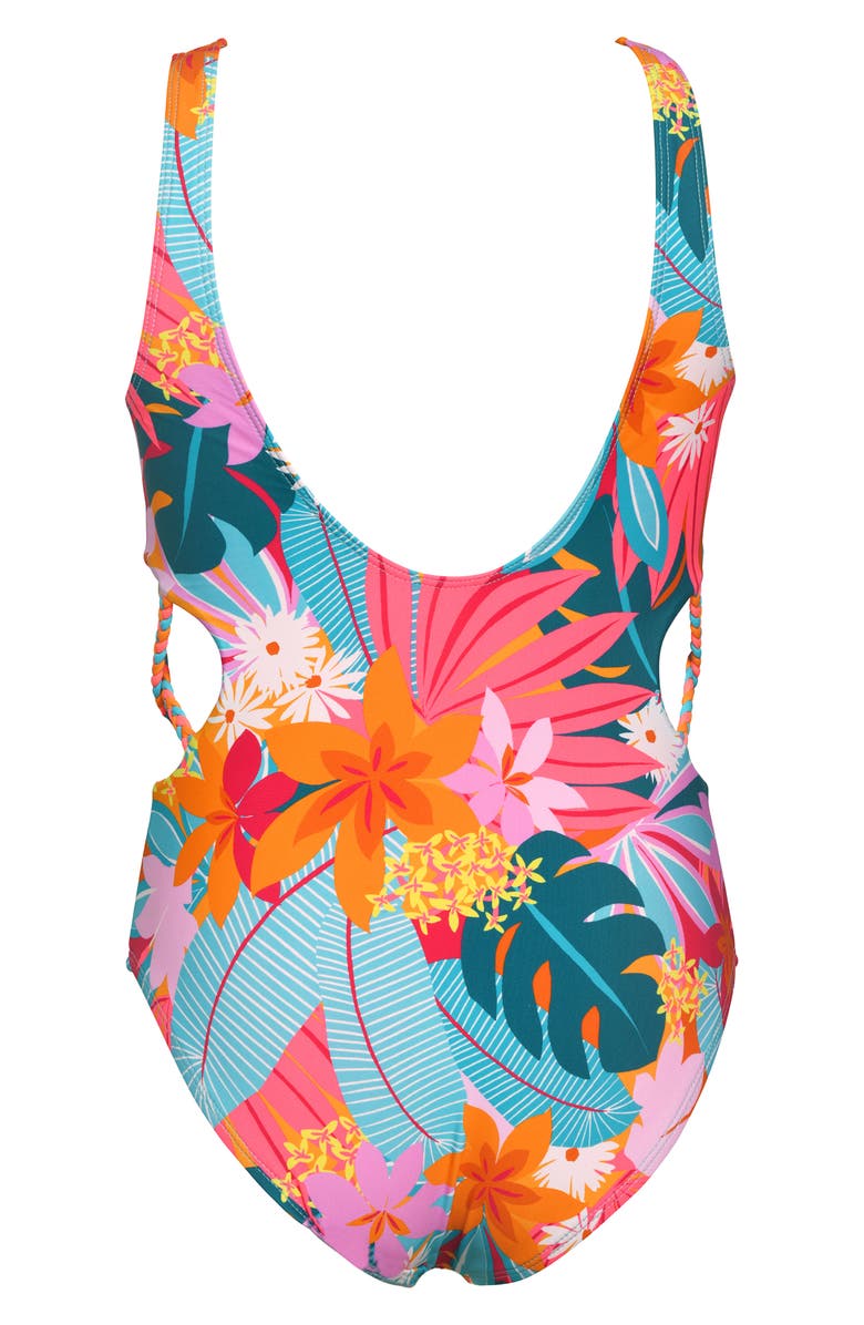 Hobie Kids' Aloha Cutout One-Piece Swimsuit, Alternate, color, 