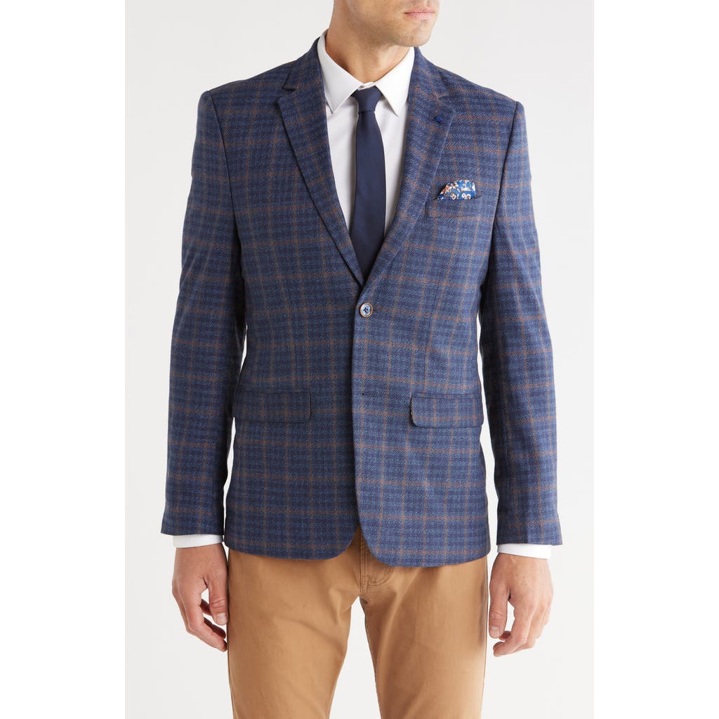 Soul Of London Fancy Plaid Blazer In Blue