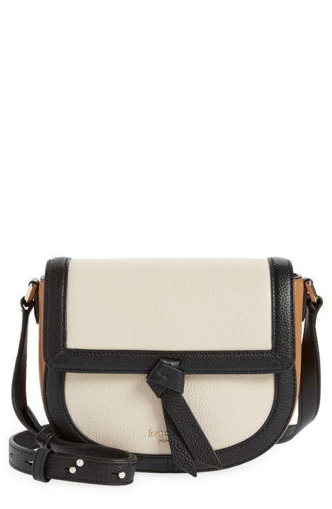 knott colorblock pebbled leather crossbody bag