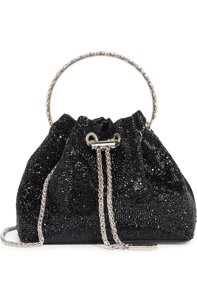 ALESSIA BIANCHI Rhinestone Embellished Bucket Bag Clutch, Main, color,