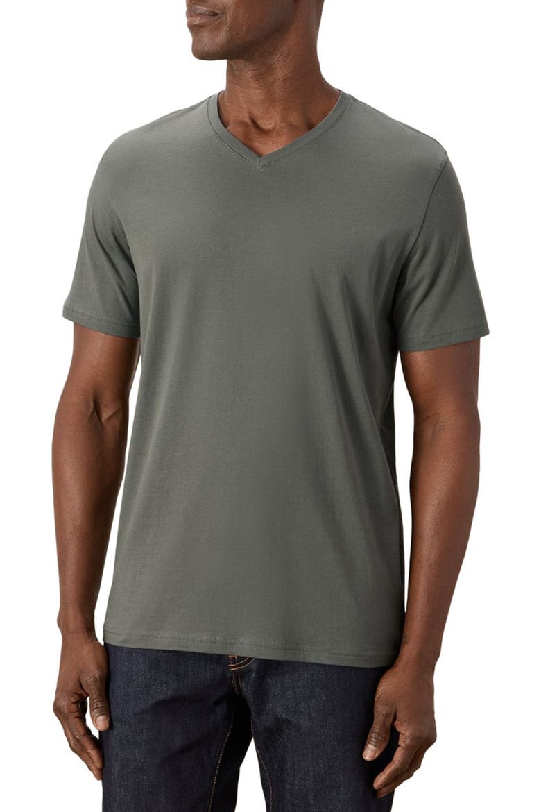 Organic Cotton Men's Softspun Essential V-Neck Tee, Alternate, color, Castor Green