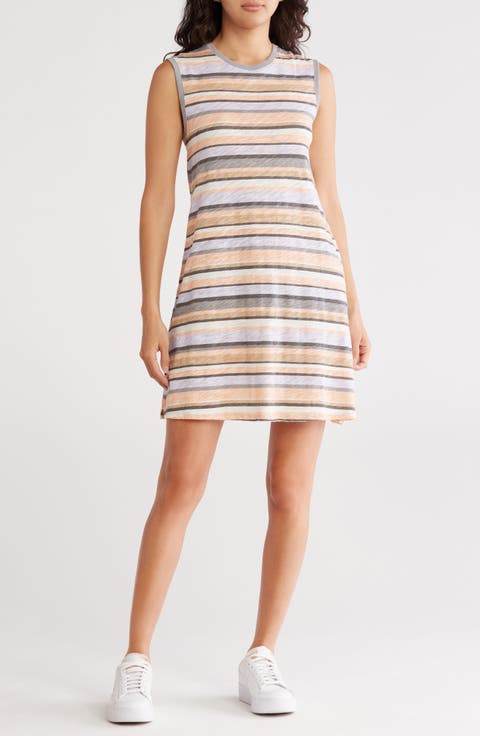 Stripe Slub Jersey Tank Dress