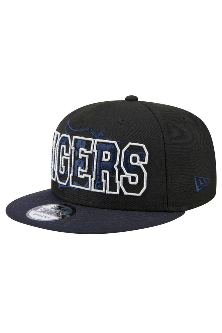 Men's New Era Black Detroit Tigers Splatter 9FIFTY Snapback Hat, Main, color, Black