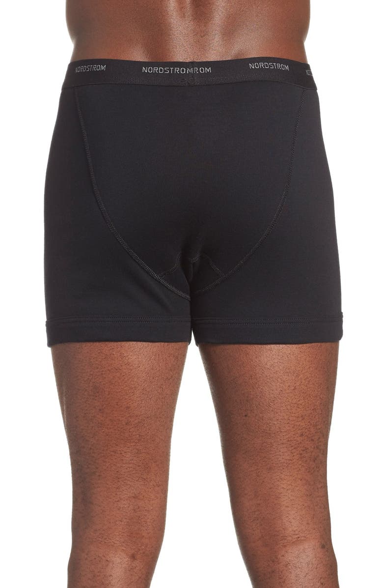 Nordstrom 3-Pack Supima<sup>®</sup> Cotton Boxer Briefs, Alternate, color, Black
