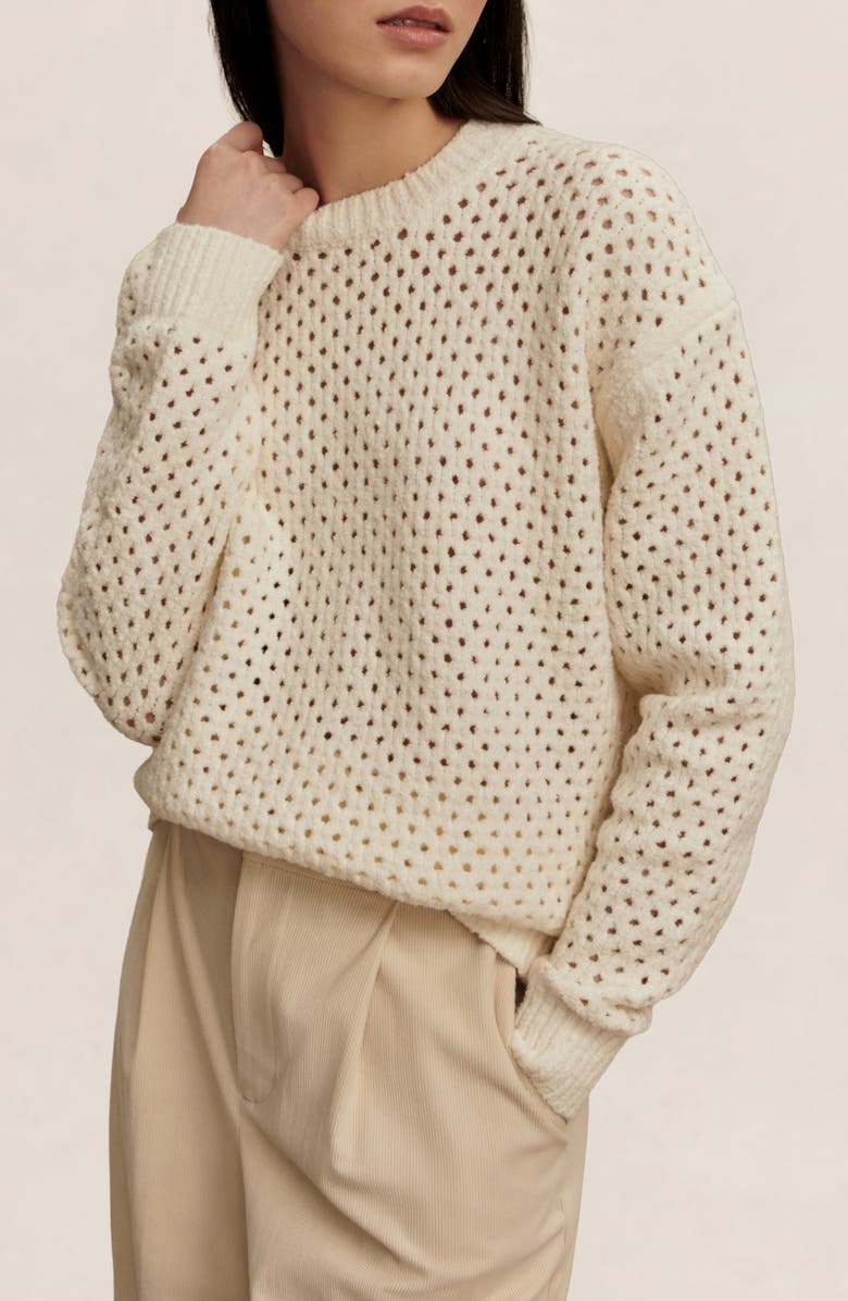 Varley Grady Bouclé Sweater, Alternate, color, Coconut Milk