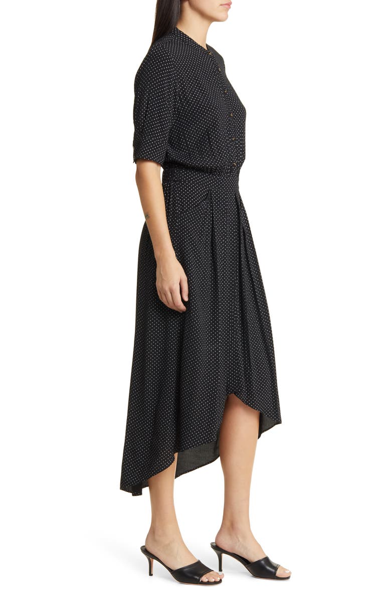 Scotch & Soda Dot Print High-Low Shirtdress & Pendant Necklace, Alternate, color, 