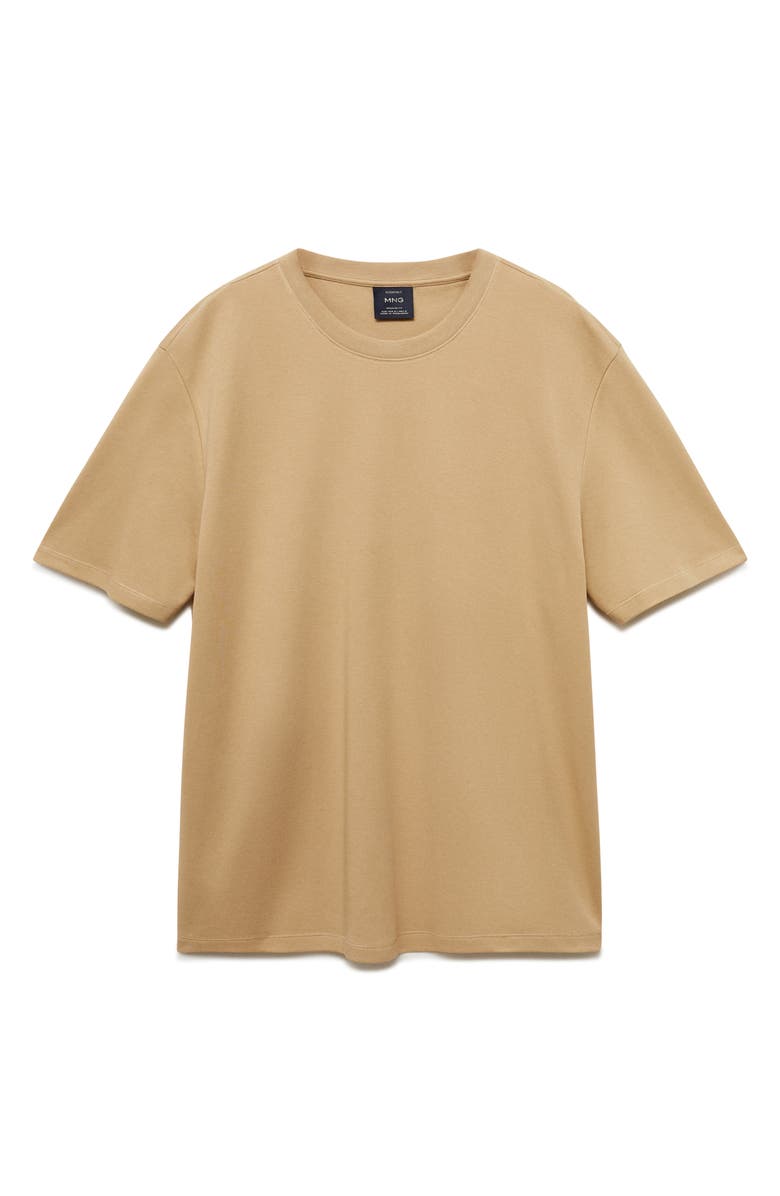 MANGO Regular Fit Medium Weight Cotton T-Shirt, Alternate, color, Light Medium Brown