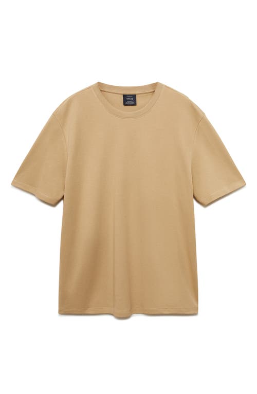 Mango Regular Fit Medium Weight Cotton T-shirt In Brown