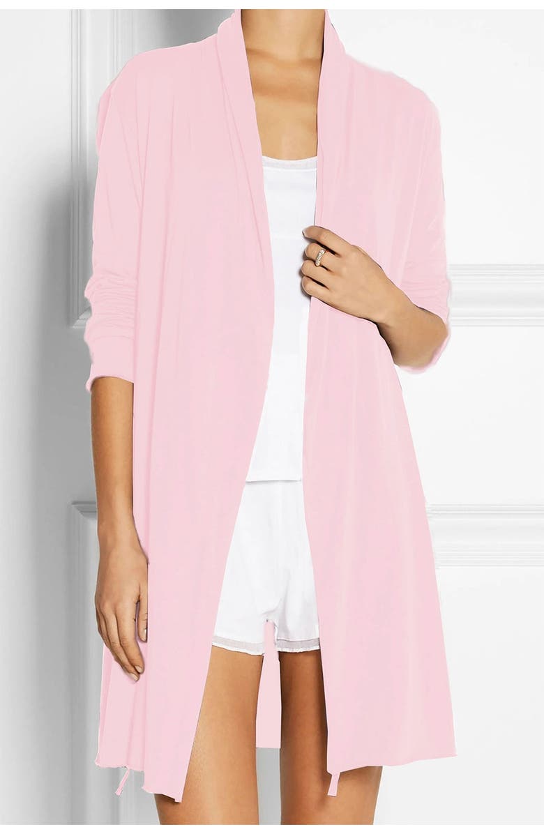H2 HOME COLLECTION Cooling Jersey Robe, Main, color, Pink