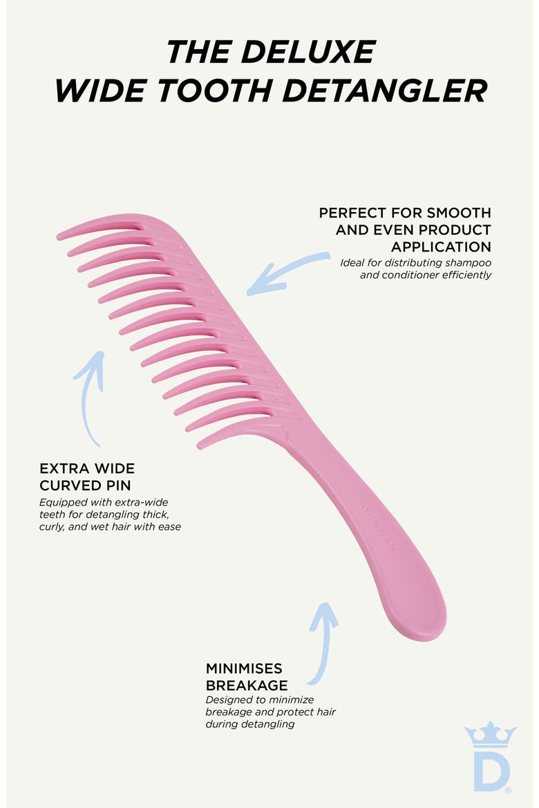D28 Deluxe Wide Tooth Comb, Alternate, color, PINK CRUSH