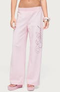 EDIKTED Rhinestone Sweatpants