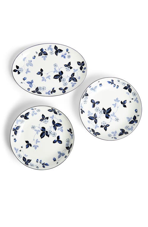 Wedgwood Wild Strawberry Inky Blue 15-piece Bone-china Dinnerware Set In Blue