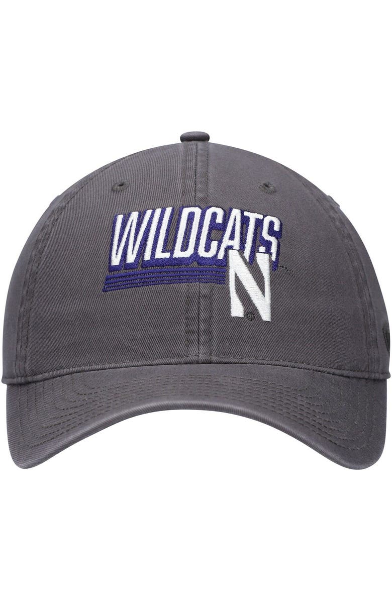 TOP OF THE WORLD Men's Top of the World Charcoal Northwestern Wildcats Slice Adjustable Hat, Alternate, color,