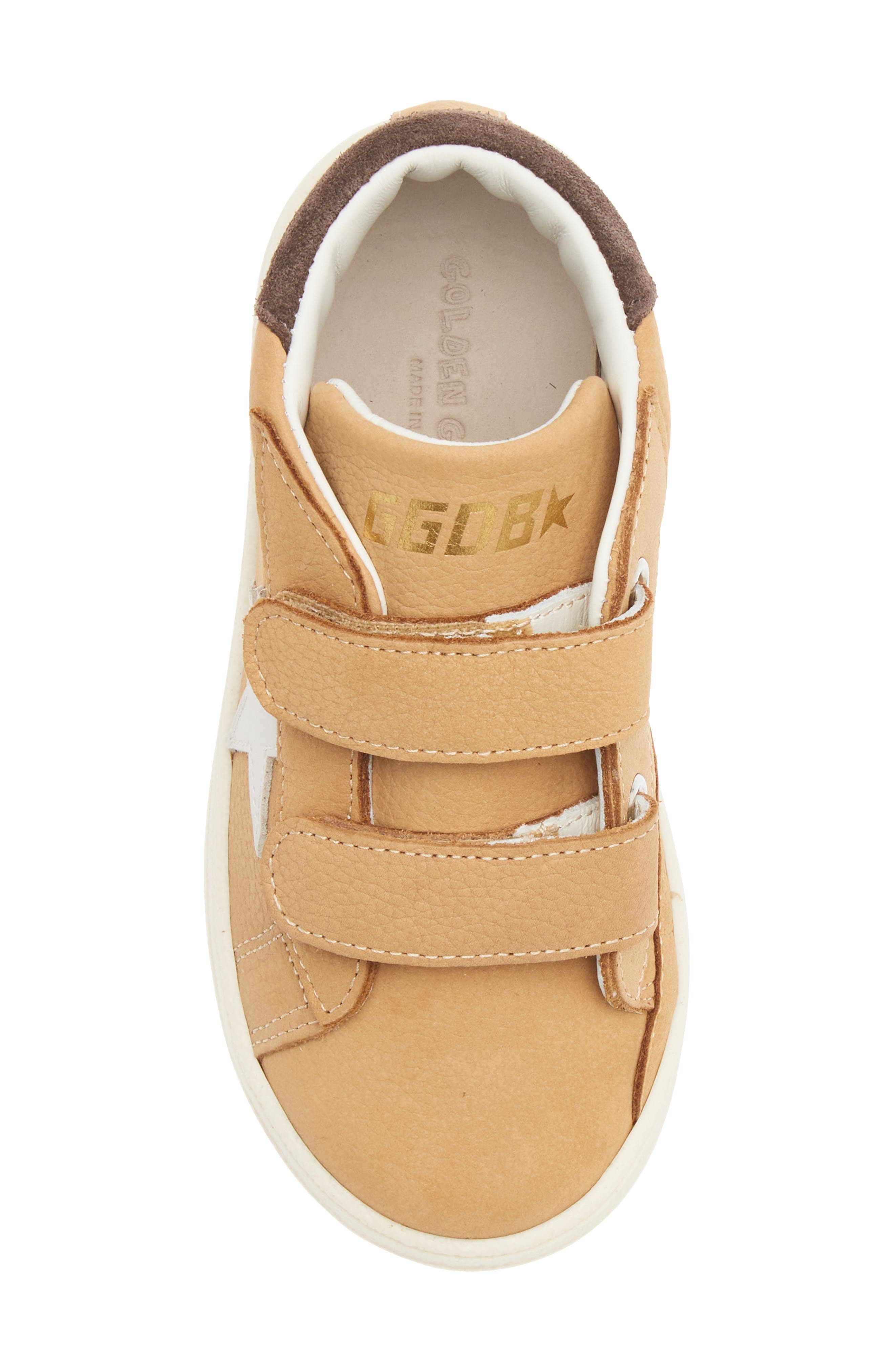 Kids' June Leather Star Sneaker, Alternate, color, SAND/ WHITE/ BROWN