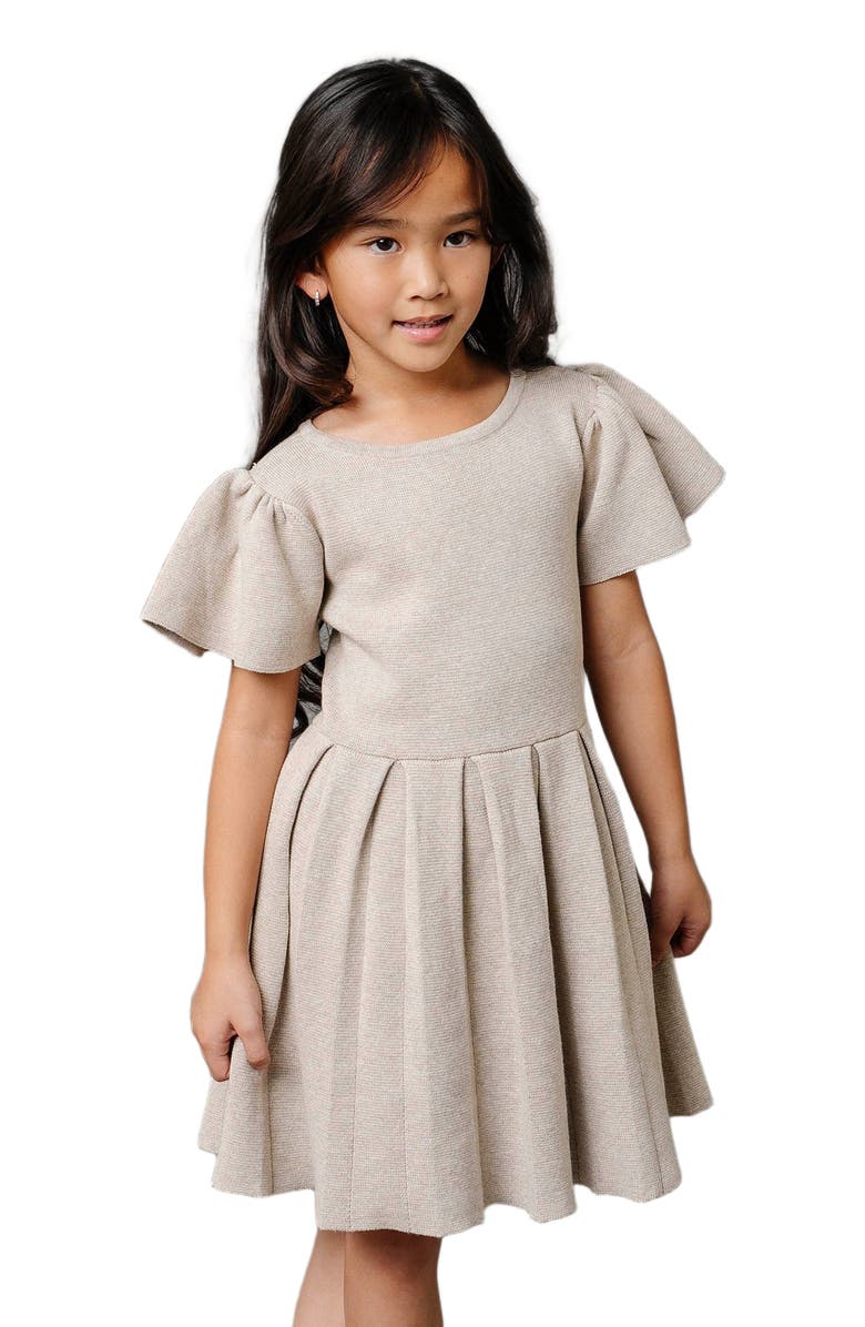 Hope & Henry Girls' Organic Pleated Sweater Dress, Toddler, Alternate, color, 
