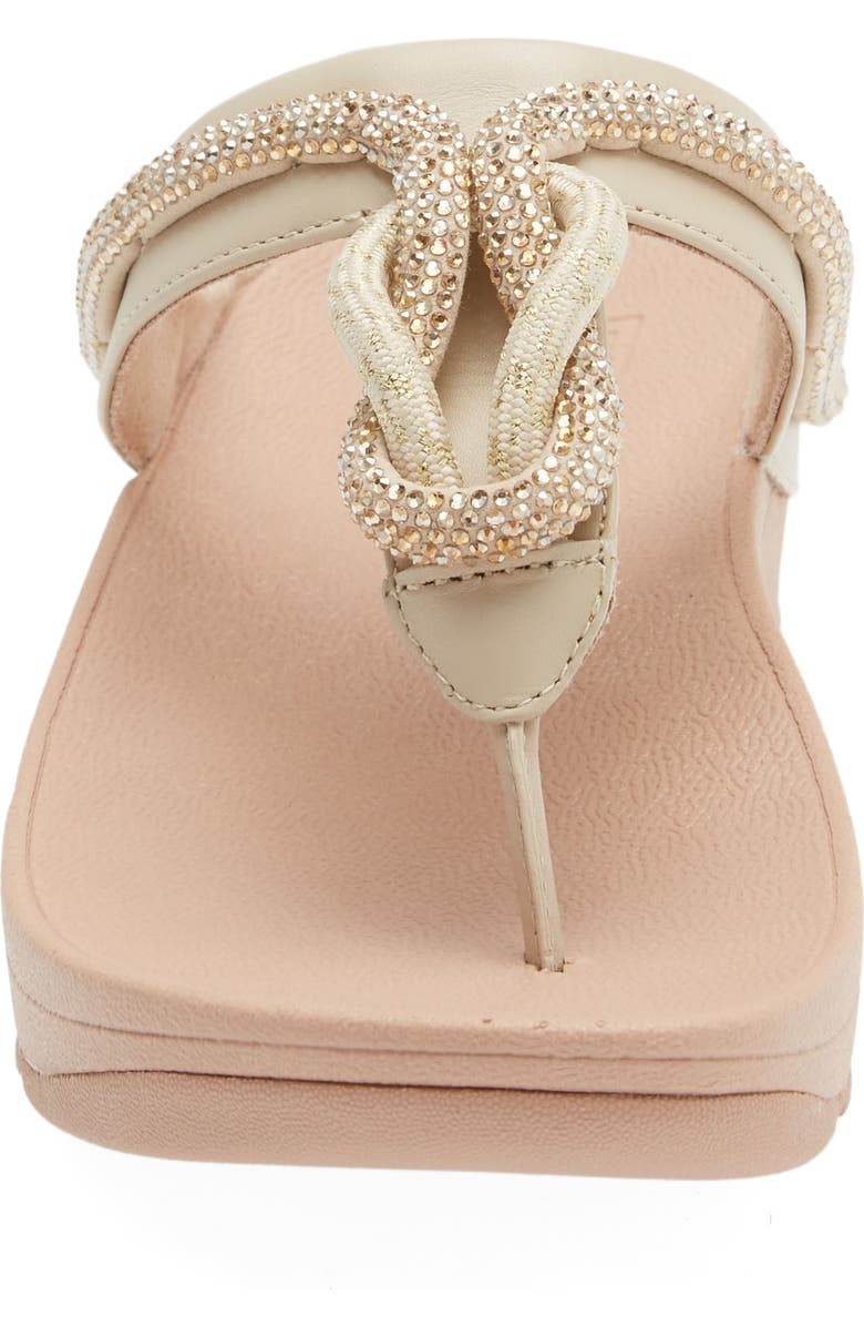 FitFlop Fino Crystal Flip Flop, Alternate, color, Stone Beige