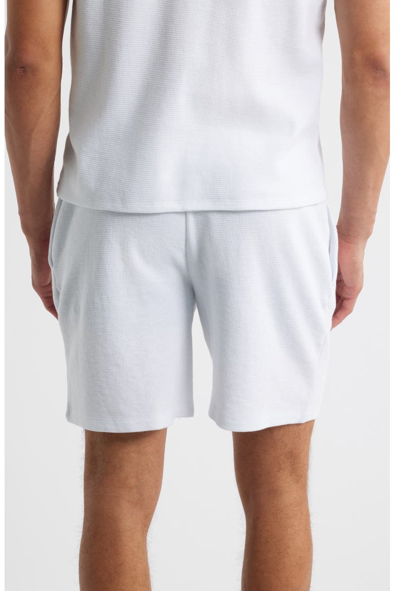 Waffle Knit Lounge Shorts, Alternate, color, WHITE