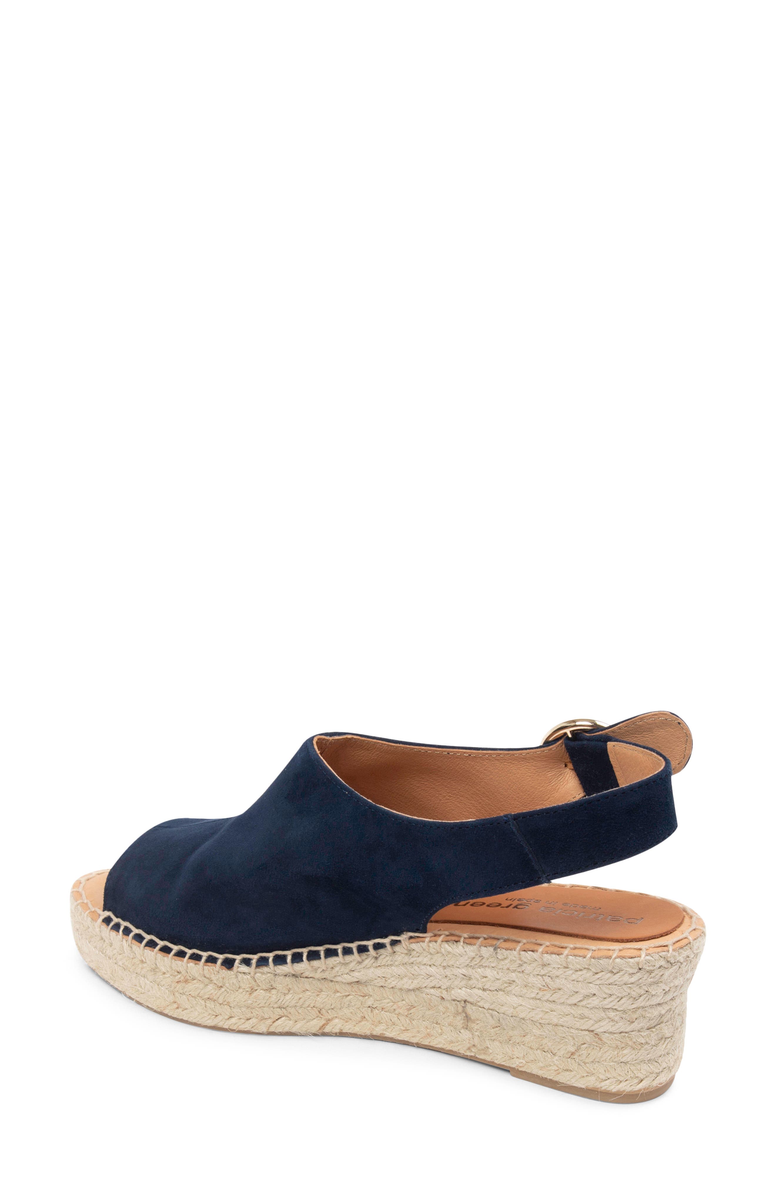 patricia green Stella Slingback Espadrille Platform Wedge Sandal, Alternate, color, Navy Suede