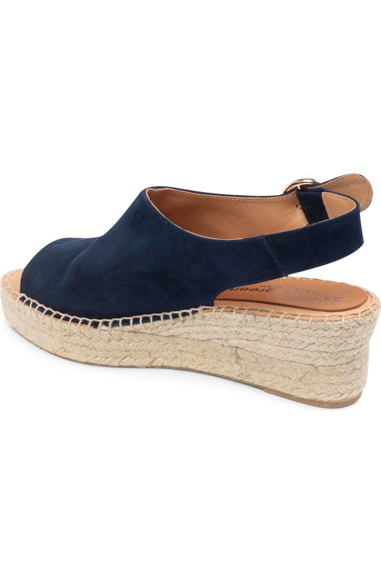 patricia green Stella Slingback Espadrille Platform Wedge Sandal, Alternate, color, Navy Suede