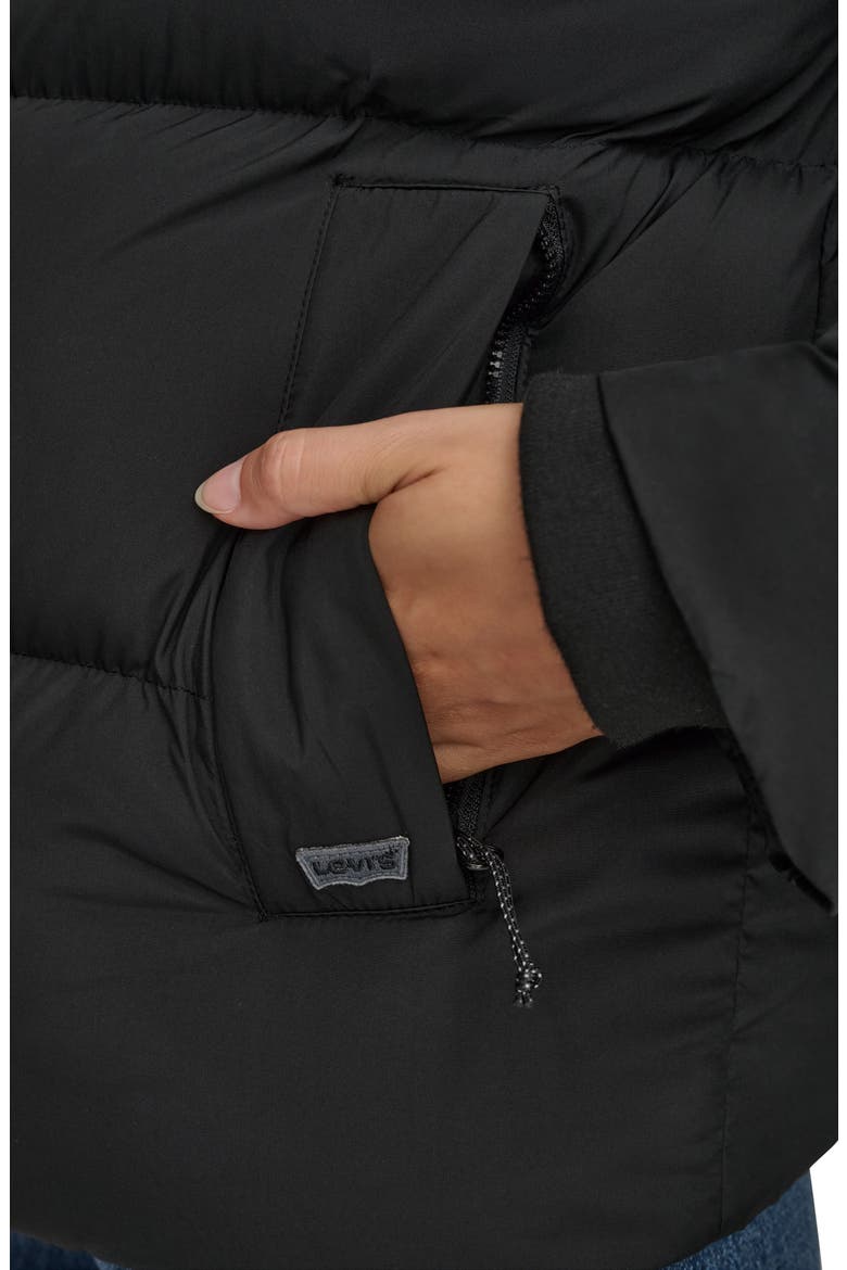 Hooded Quilted Puffer Jacket, Alternate, color, BLACK