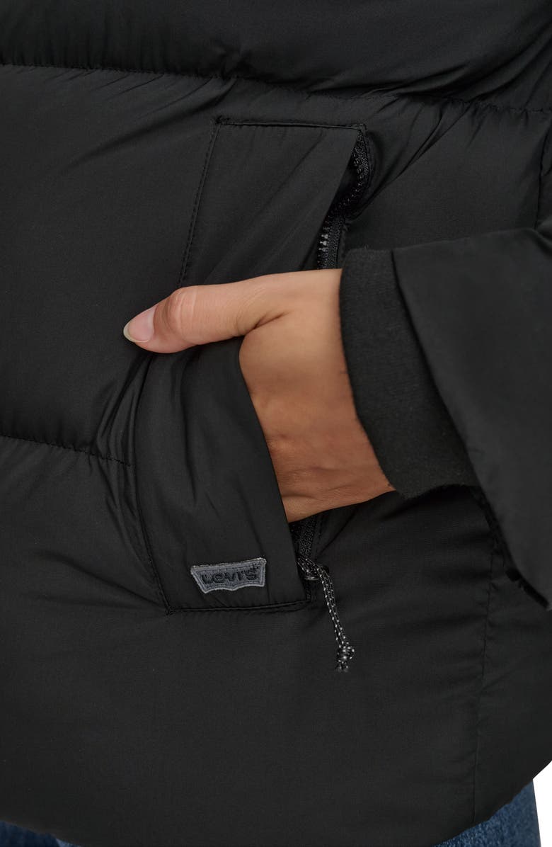 Levi's Hooded Quilted Puffer Jacket, Alternate, color, Black