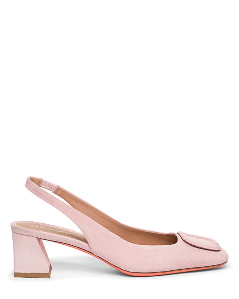 Women's Suede Mid-Heel Slingback