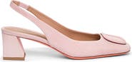 Santoni Women's Suede Mid-Heel Slingback