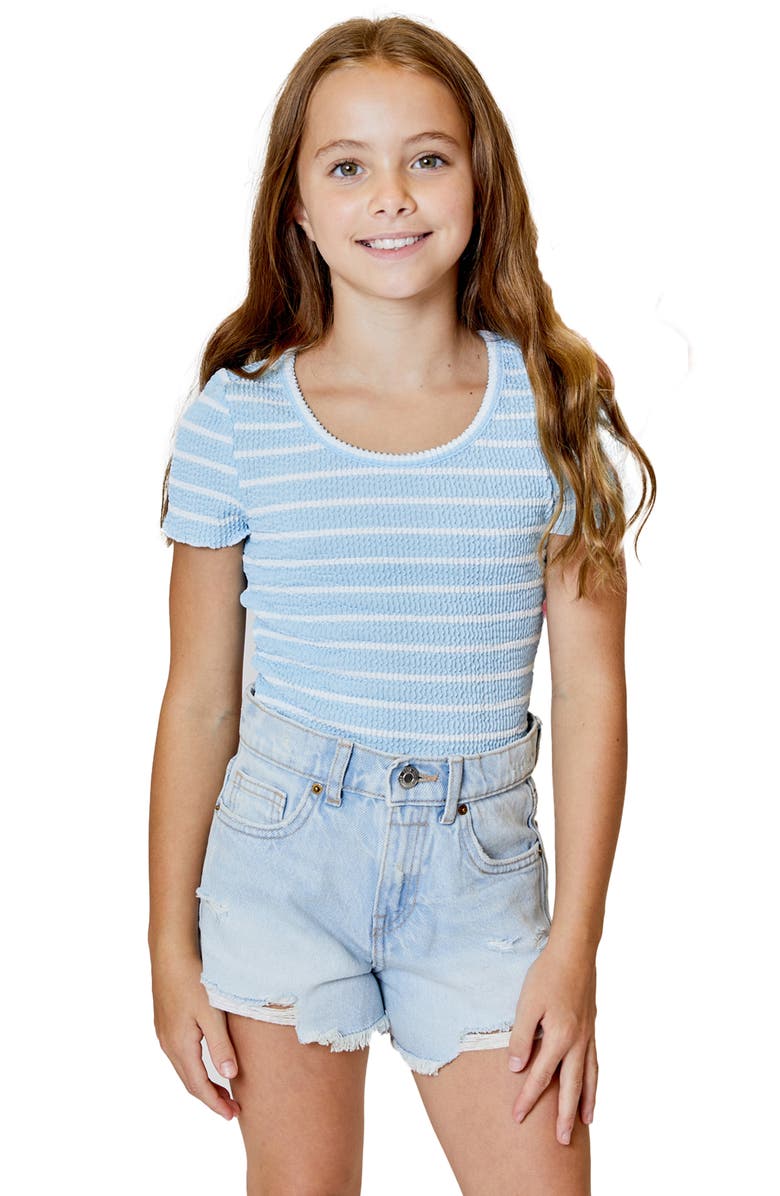 Design History Kids' Stripe Texture T-Shirt, Main, color, Blue