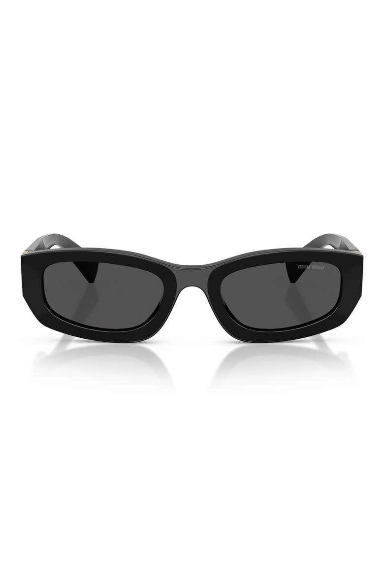 53mm Irregular Sunglasses, Main, color, BLACK / DARK GREY