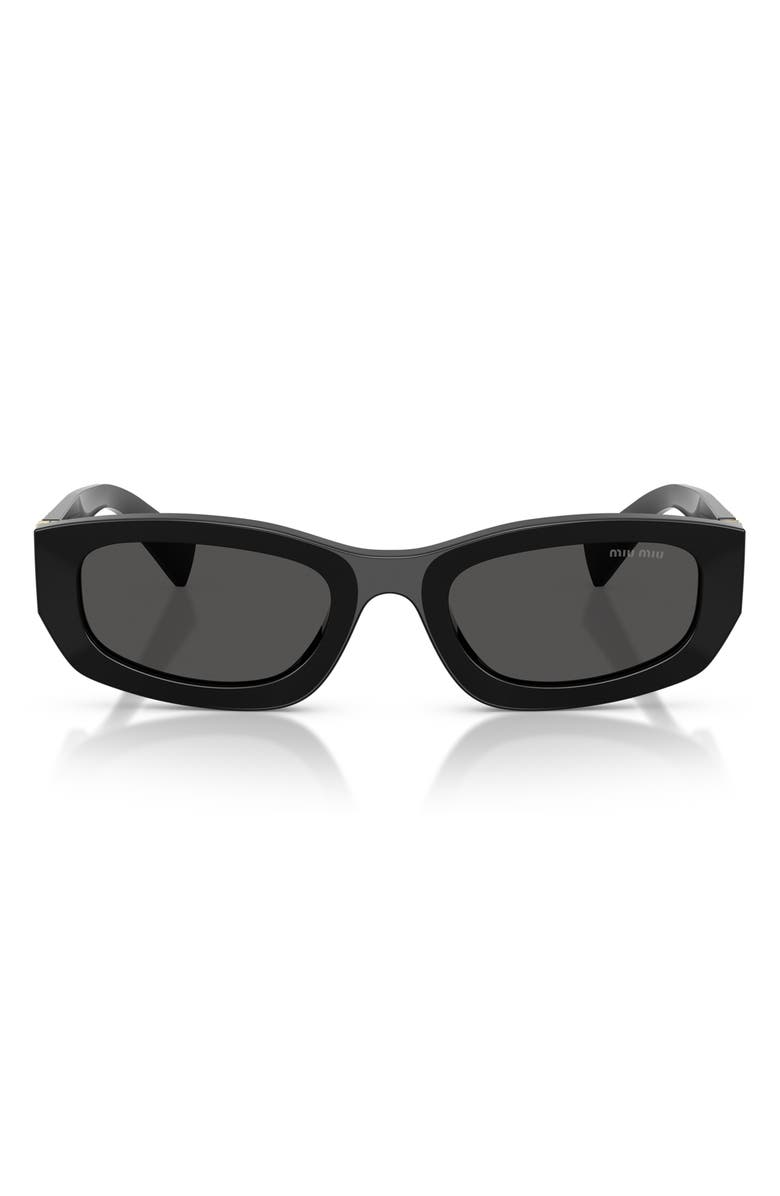 Miu Miu 53mm Irregular Sunglasses, Main, color, Black / Dark Grey