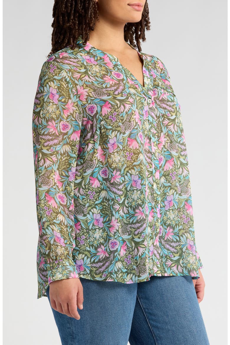 Jasmine Roll Sleeve Top, Alternate, color, CLERMONT OLIVE LILAC