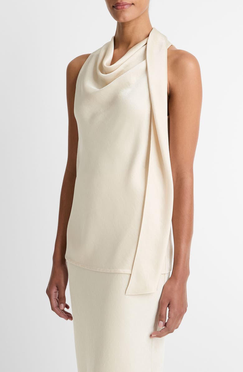 Vince Sleeveless Scarf Satin Top, Alternate, color, Bona