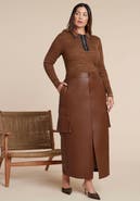 ELOQUII Maxi Cargo Faux Leather Skirt