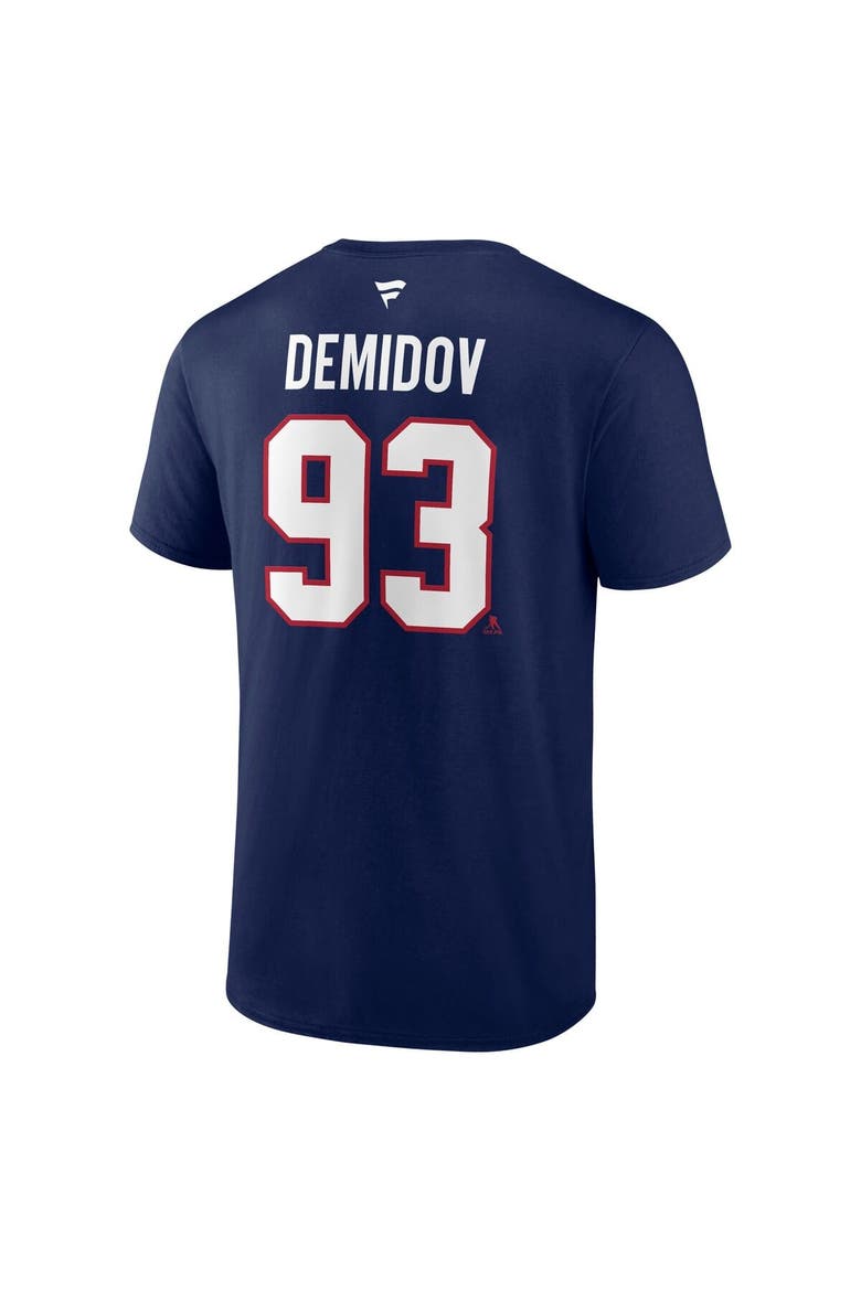 Men's Fanatics Ivan Demidov Navy Montreal Canadiens Authentic Stacked Name & Number T-Shirt, Alternate, color, Navy