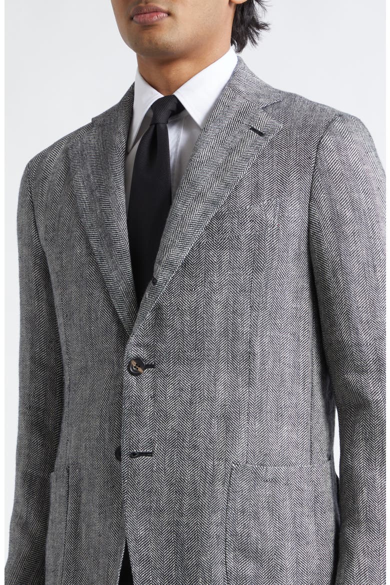 Waverly Linen Herringbone Sport Coat, Alternate, color, NAVY