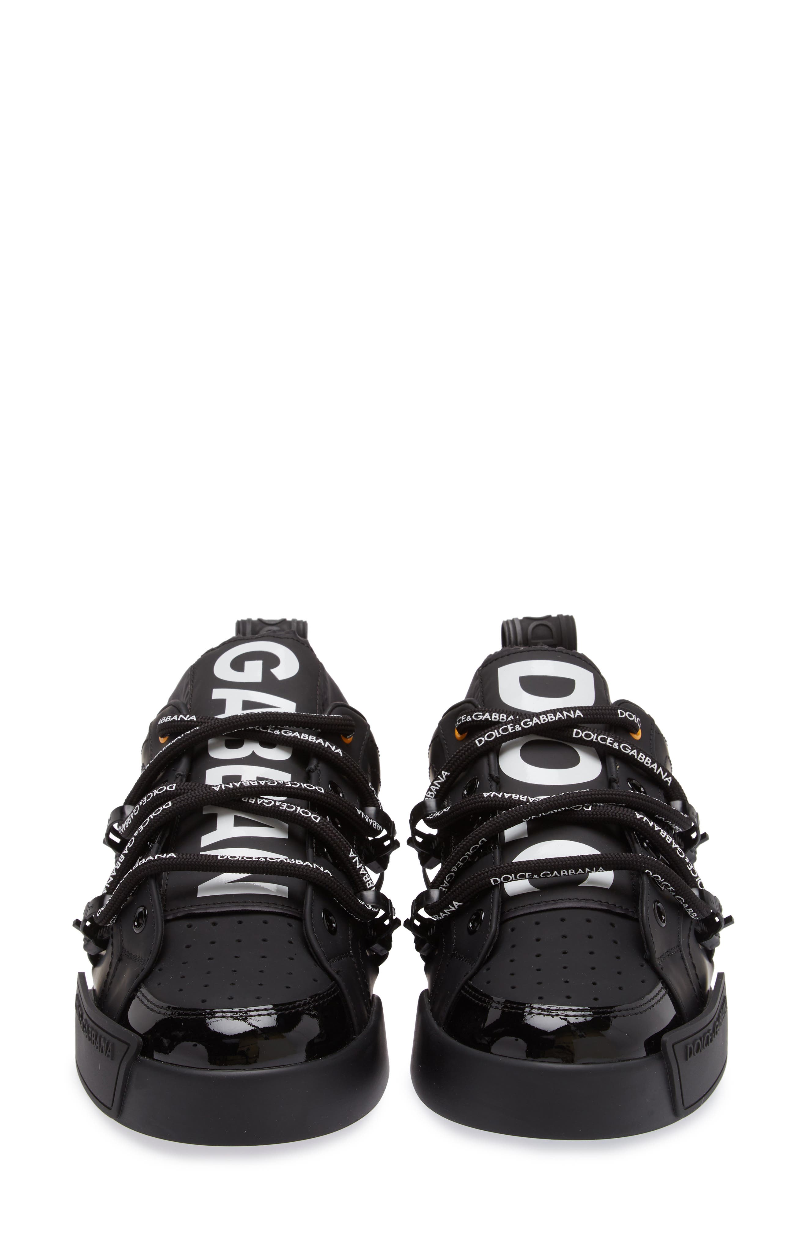 Dolce&Gabbana Portofino Leather Sneaker, Alternate, color, Black