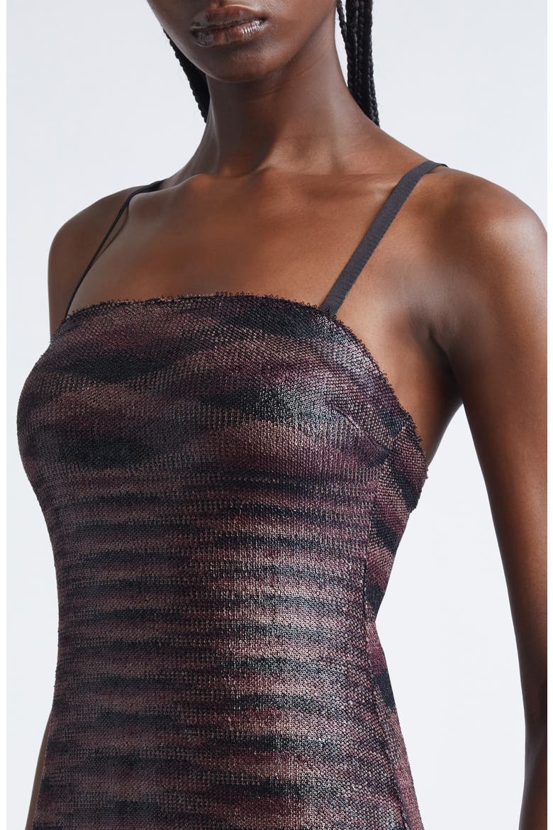 Flame Pattern Knit Removable Straps Dress, Alternate, color, MULTI BROWN AND BLACK