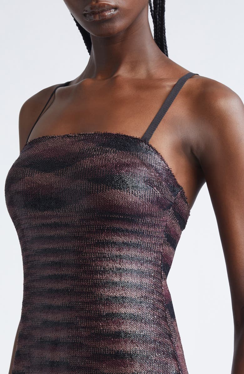 Missoni Flame Pattern Knit Removable Straps Dress, Alternate, color, Multi Brown And Black