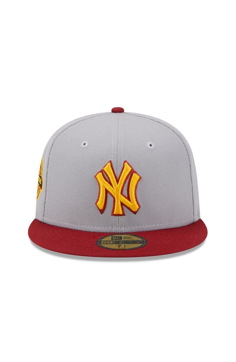 New Era Men's New Era Gray/Red New York Yankees World Series Champions Navy Undervisor 59FIFTY Fitted Hat, Alternate, color, Gray
