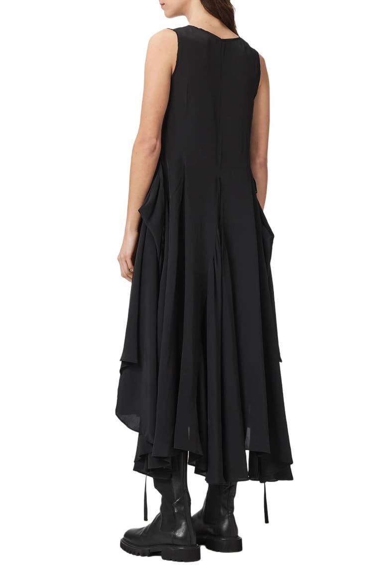 Sybil Midi Dress, Alternate, color, BLACK