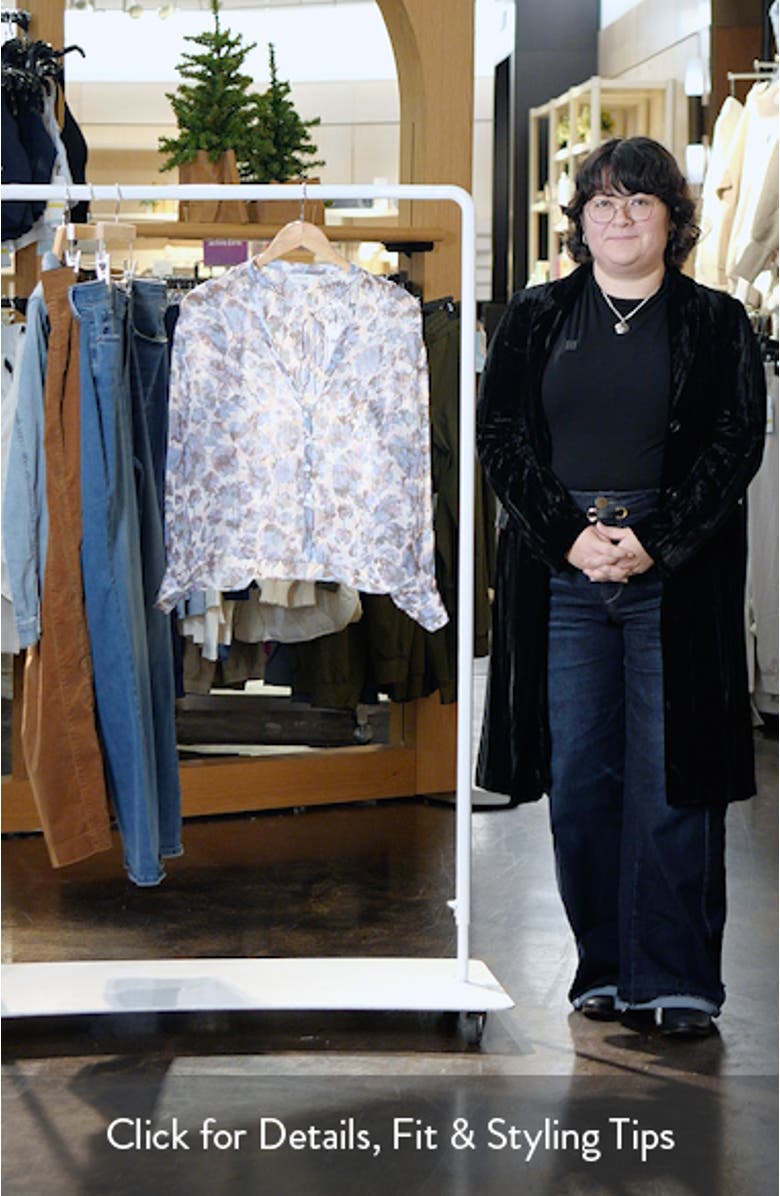 Naomi Print Tie Neck Silk Blouse, sales video thumbnail