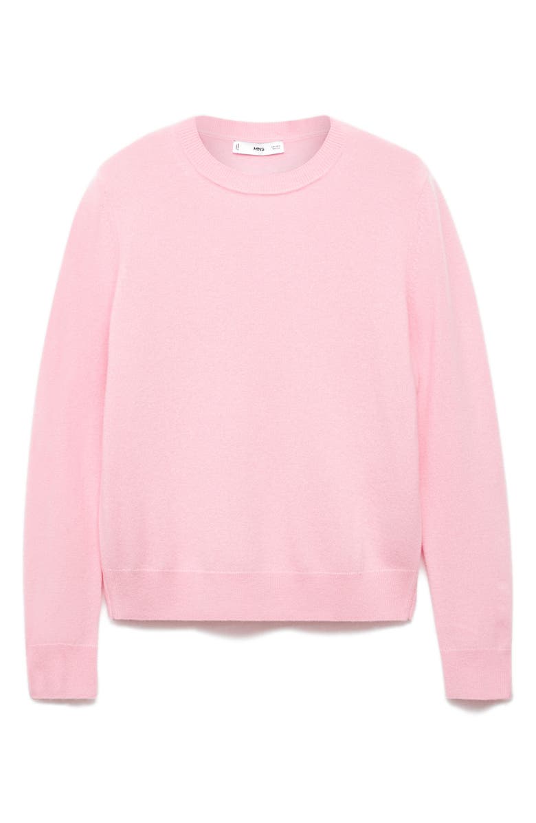 MANGO Selection Crewneck Cashmere Sweater, Alternate, color, Pink