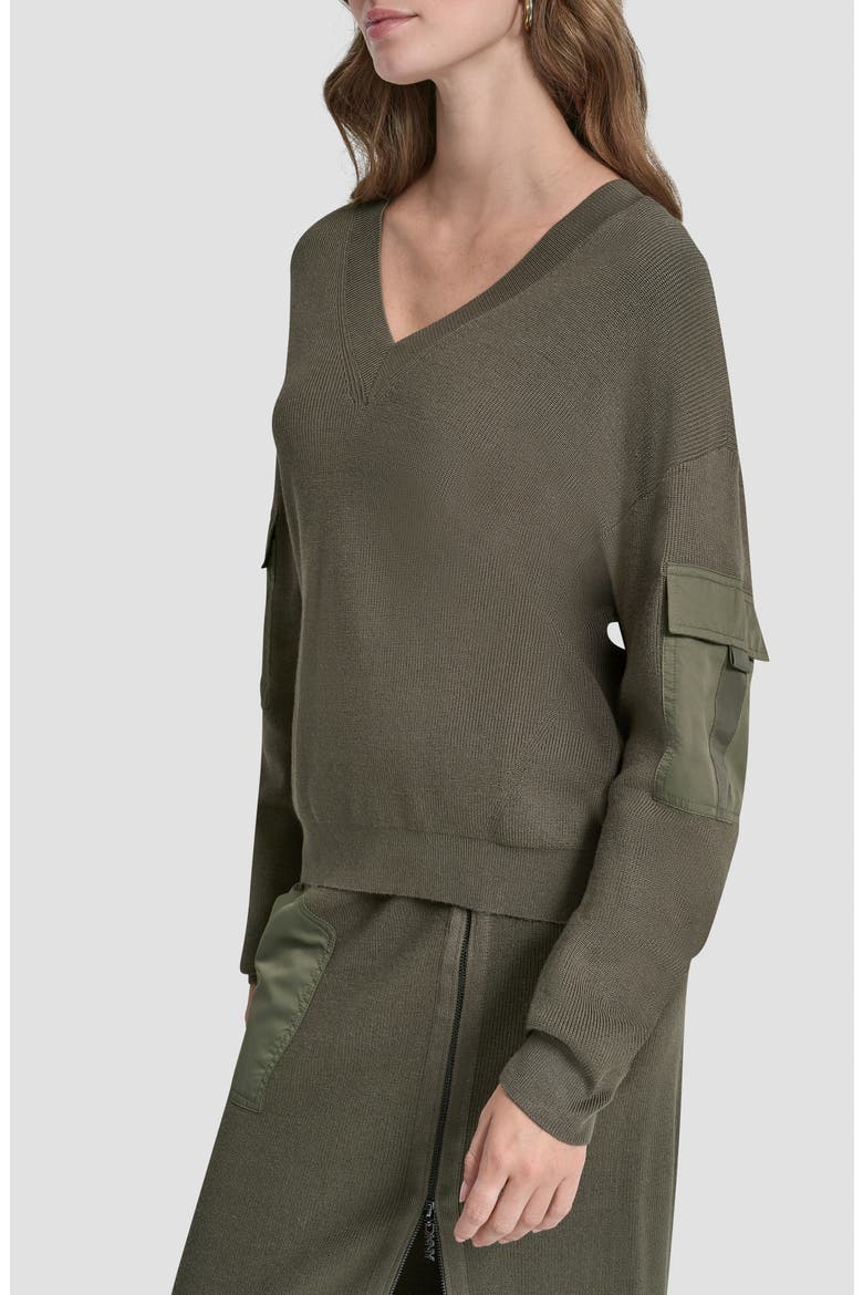 Cargo Sleeve Rib Sweater, Alternate, color, CITY TAUPE