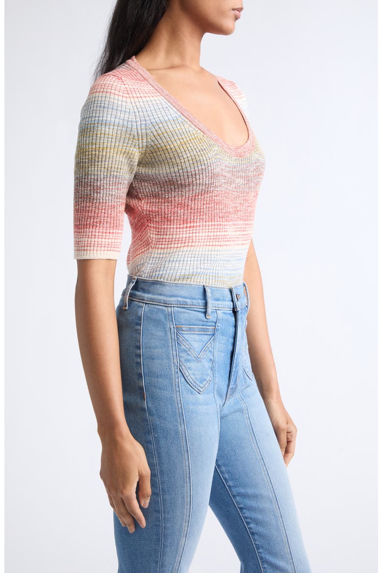 Archibald Scoop Neck Top, Alternate, color, ORANGE FLAME MUSTARD MULTI