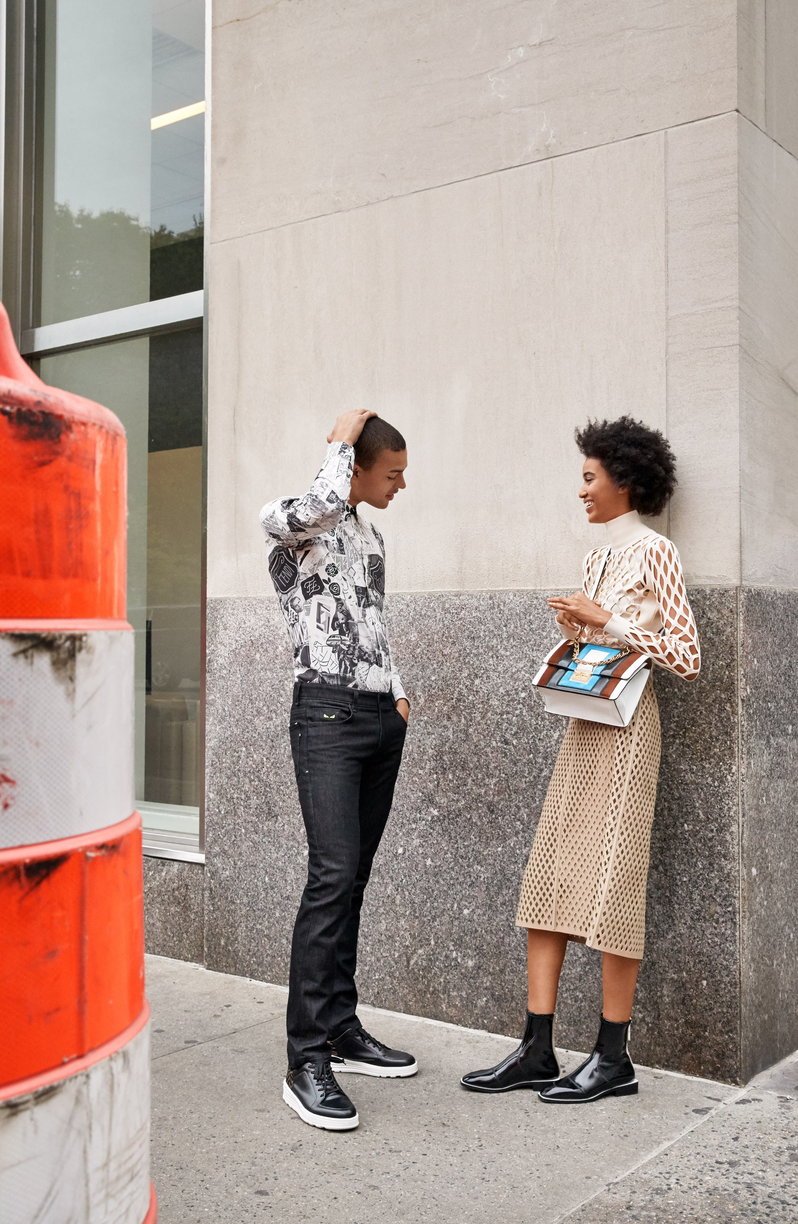Fendi Tronchetto Stretch Bootie, Alternate, color, 